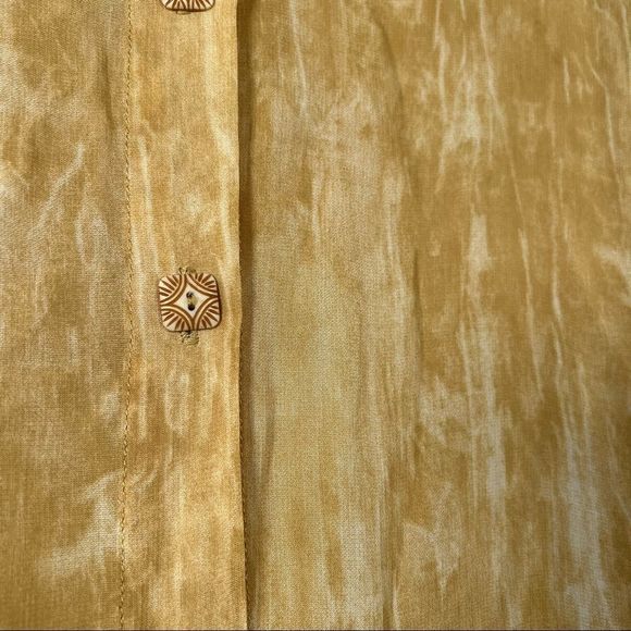 Vintage Farouche Marbled Yellow Tunic w Print on Bottom Size 14 Made in Canada - Picture 11 of 13